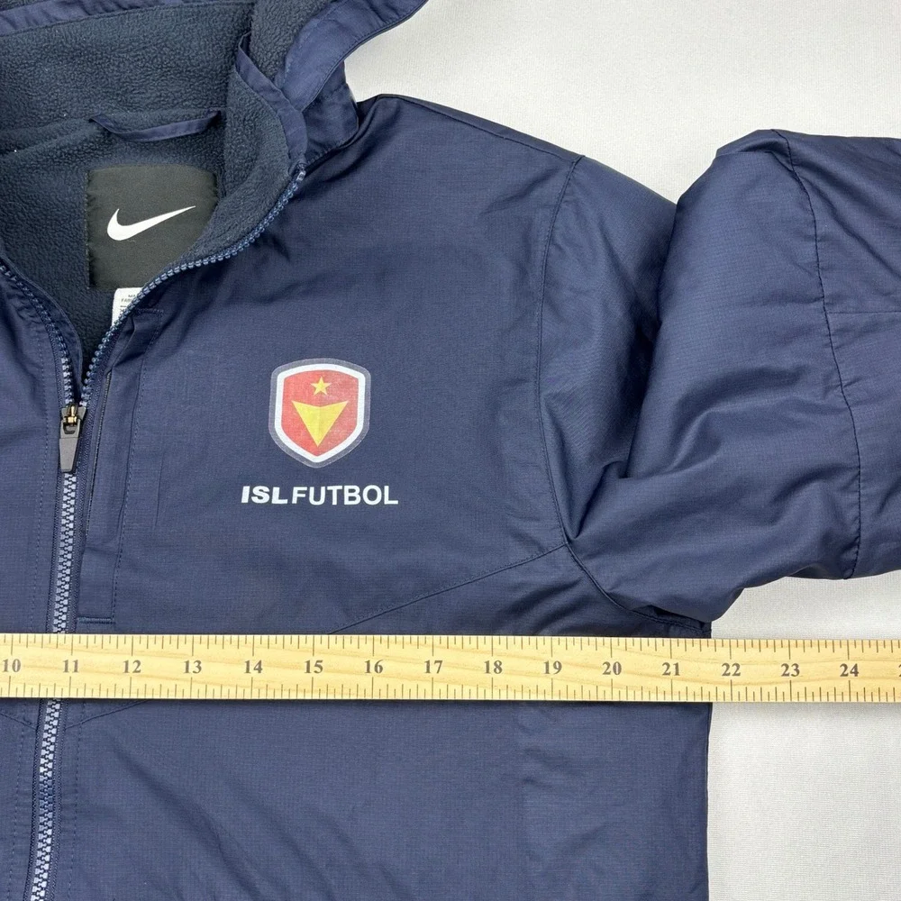 Nike Storm-FIT Jacket Boys XL Navy Fleece Lined Hooded ISL Futbol 645905-451
